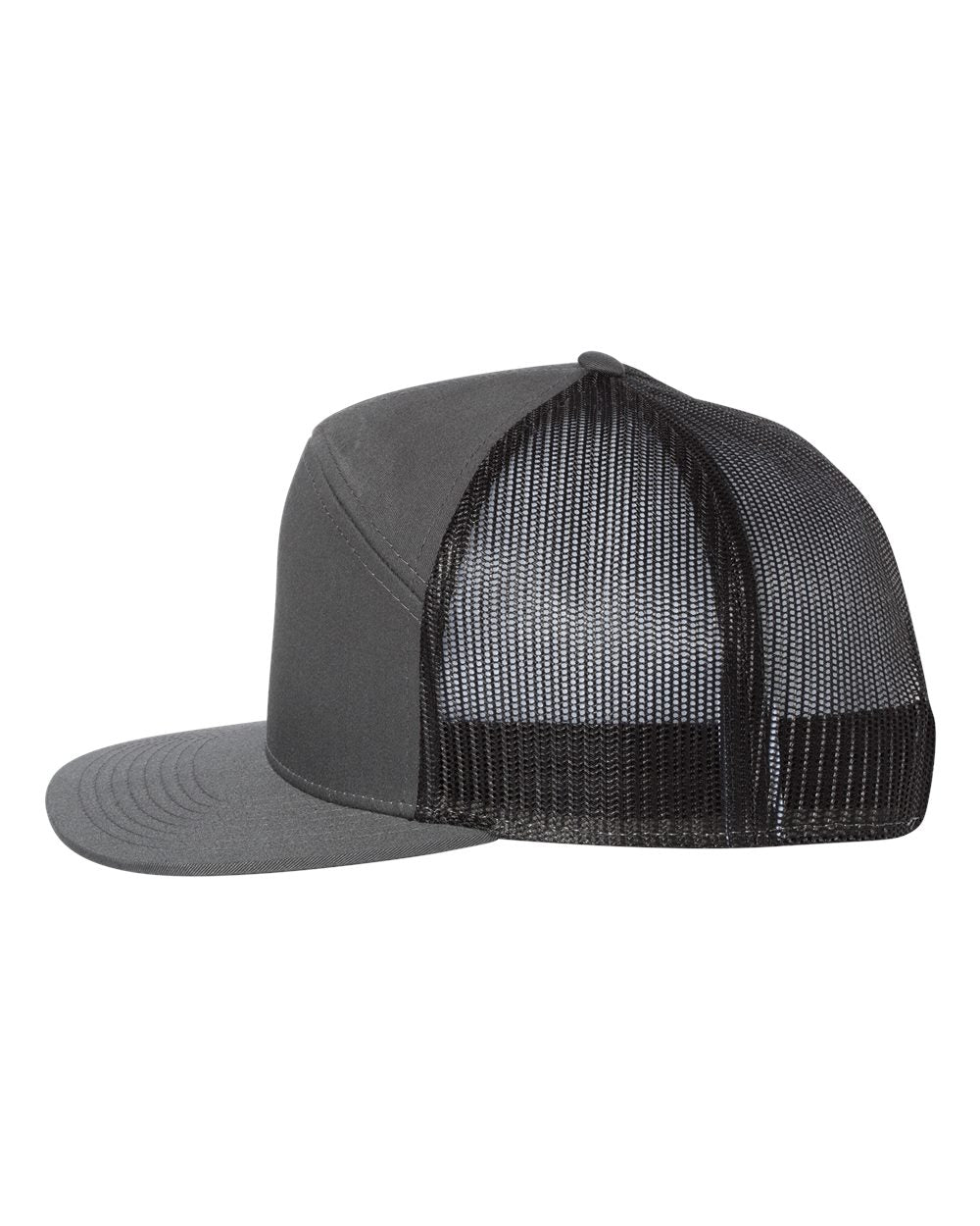 Seven-Panel Trucker Hat - Charcoal/Black