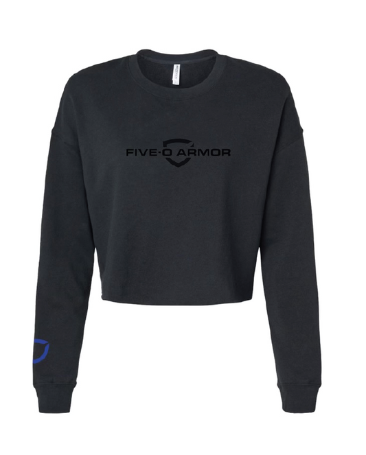 Women's Crop Crewneck - black/black