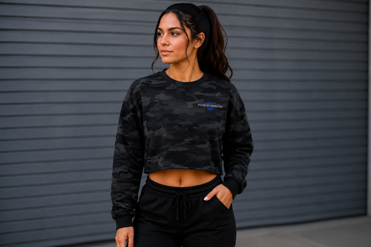 Women's Armor Up Camo Cropped Crewneck