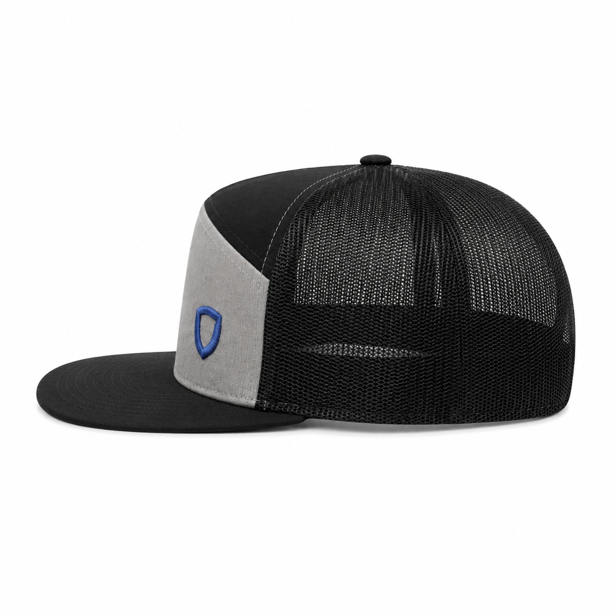 Seven-Panel Trucker Hat - Heather Grey/Black